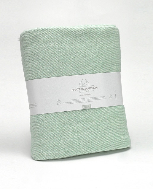 Imagen 0 de Mantita algodón reciclado Lares aqua