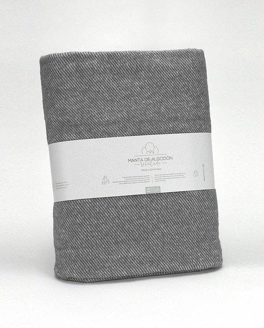 Imagen 0 de Mantita algodón reciclado Lares gris