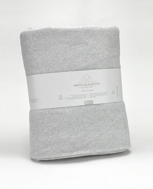 Imagen 0 de Mantita de algodón reciclado color perla