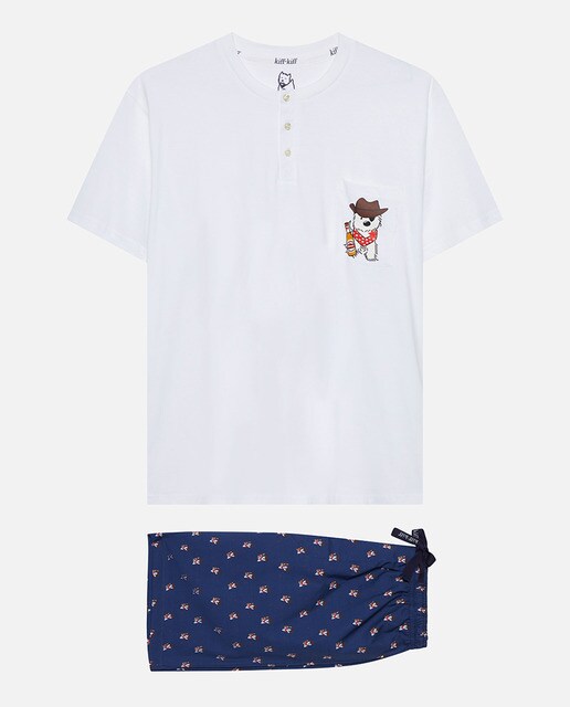 Pijama corto de hombre combinado blanco · Kiff-Kiff · El Corte Inglés