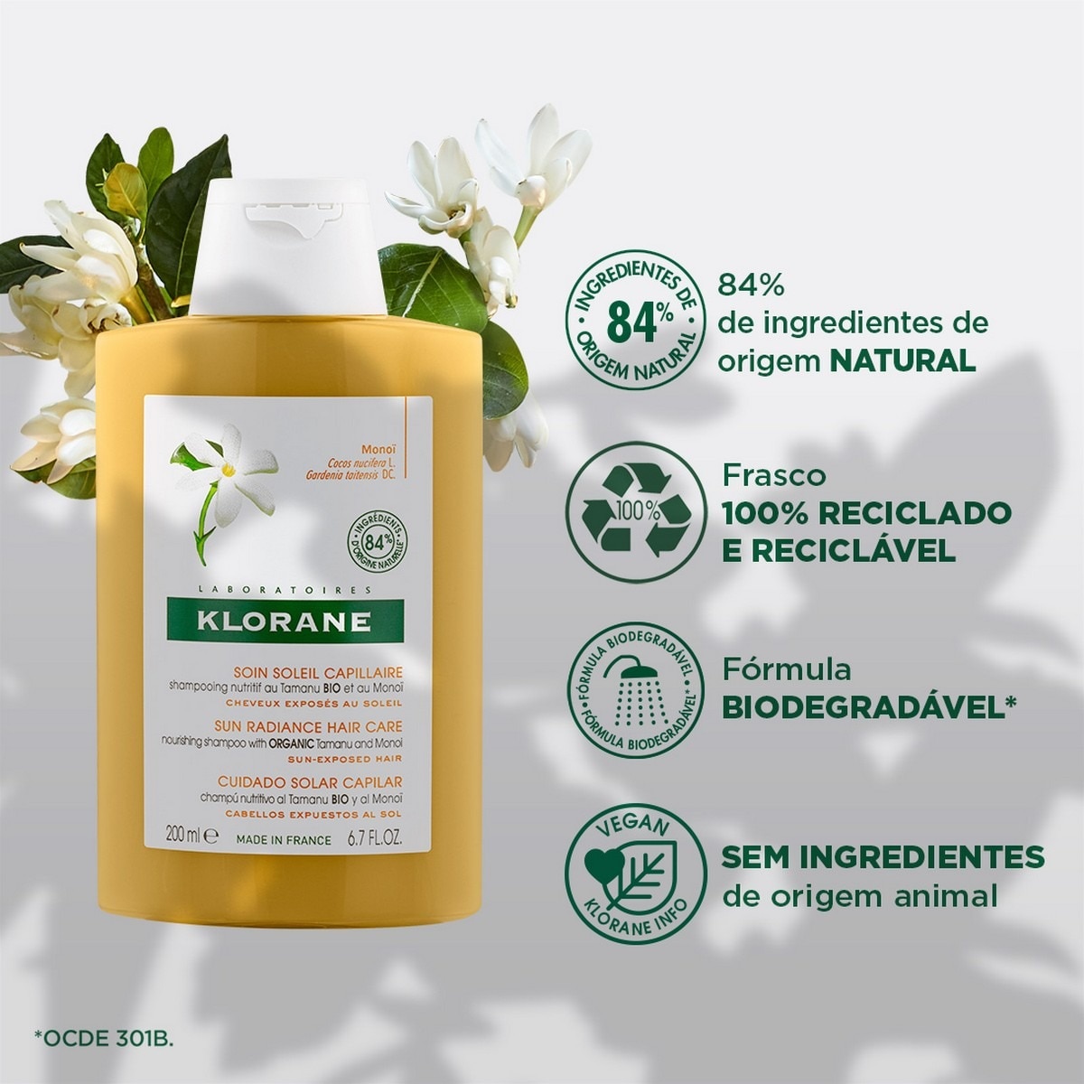 Champô Nutritivo com Tamanu BIO 200ml Klorane 4