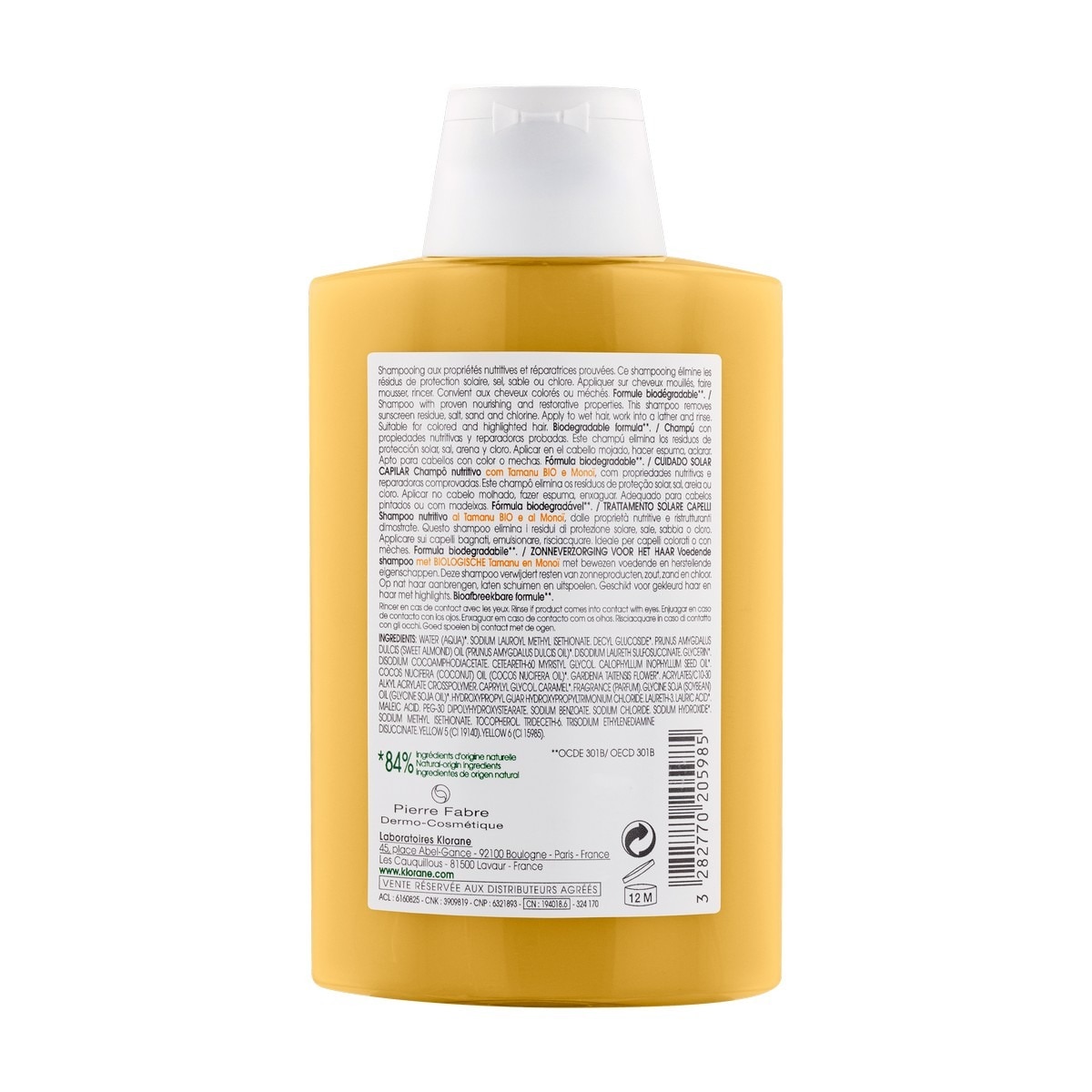 Champô Nutritivo com Tamanu BIO 200ml Klorane 2