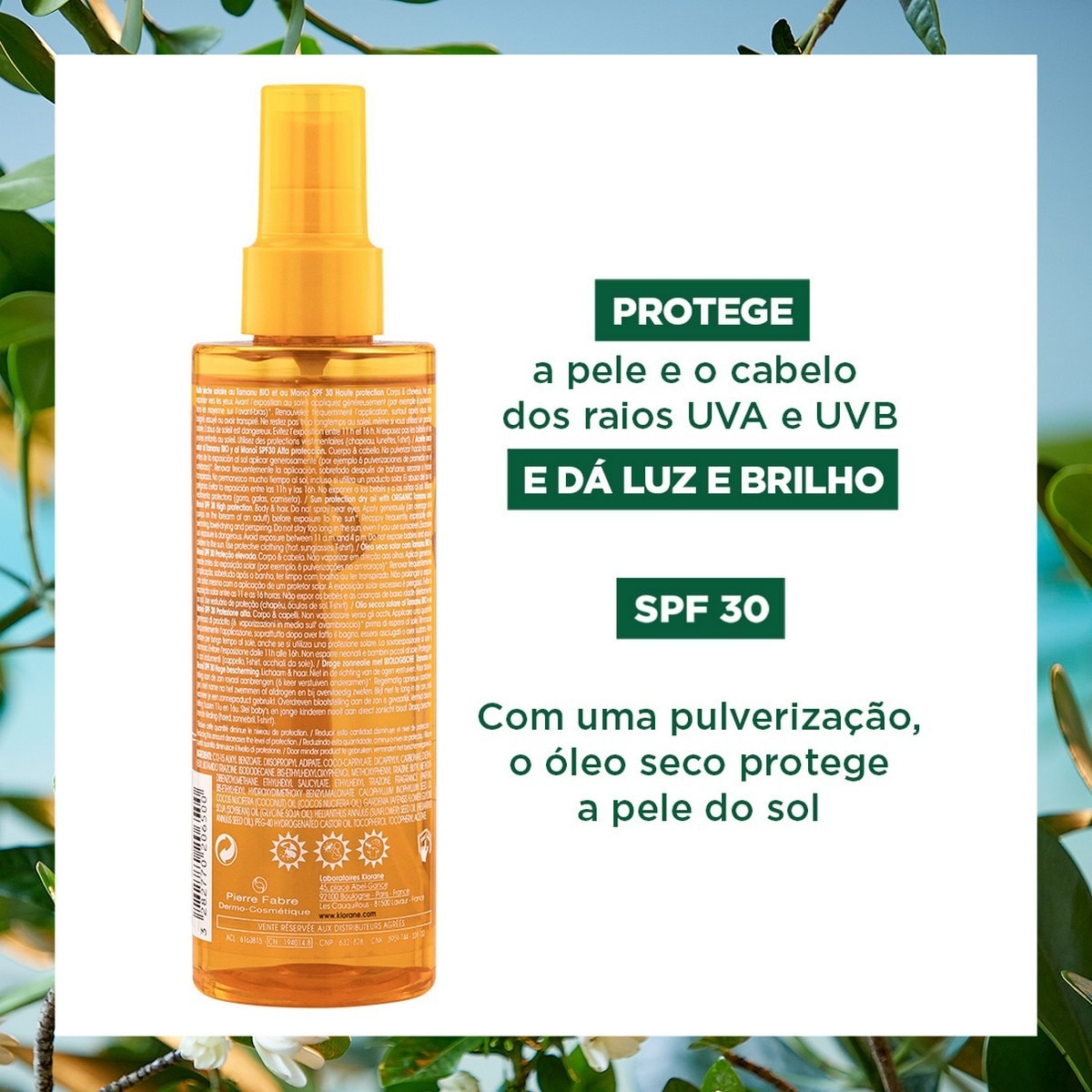 Protector Solar Polysianes Sun Protection Dry Oil SPF30 200ml Klorane 5