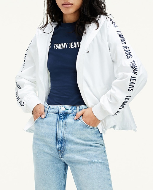 Imagen 0 de Cortavientos de mujer capucha y cierre de cremallera.