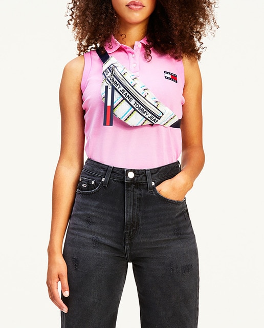 Imagen 0 de Polo de mujer sin mangas y largo crop.