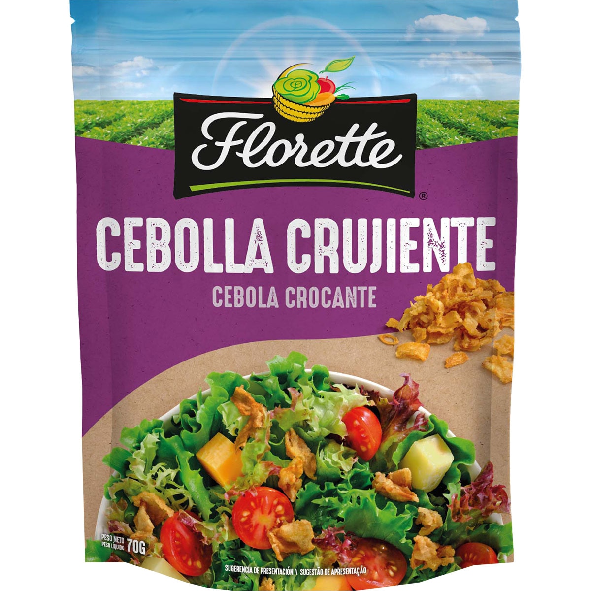 cebolla frita crujiente para ensaladas bolsa 70 g