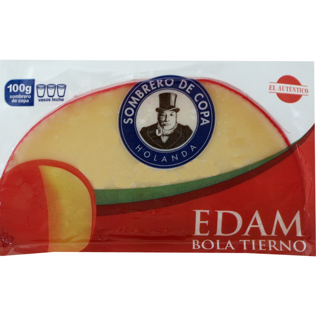queso holandés bola edam tierno de vaca elaborado con leche pasteurizada cuña 310 g