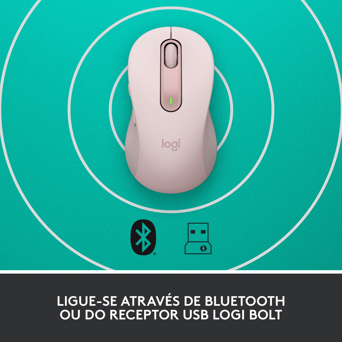 Rato Óptico Logitech Signature M650 L Wireless/Bluetooth 2000 DPI - Rosa Rosa-4