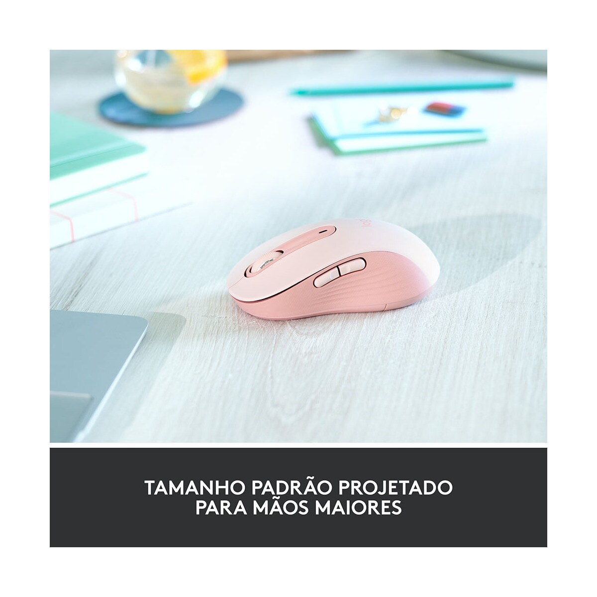 Rato Óptico Logitech Signature M650 L Wireless/Bluetooth 2000 DPI - Rosa Rosa-3