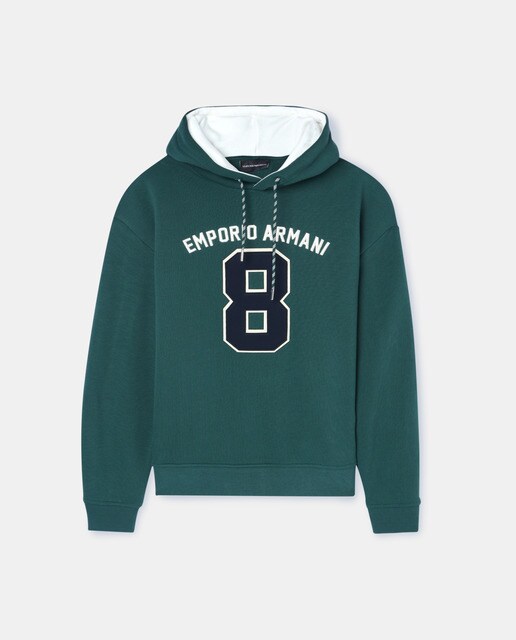 Sudadera de hombre verde oscuro con capucha · Emporio Armani · El Corte  Inglés