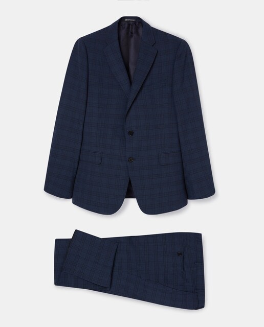 Traje de hombre slim fit azul marino cuadro Príncipe de Gales · Emporio  Armani · El Corte Inglés