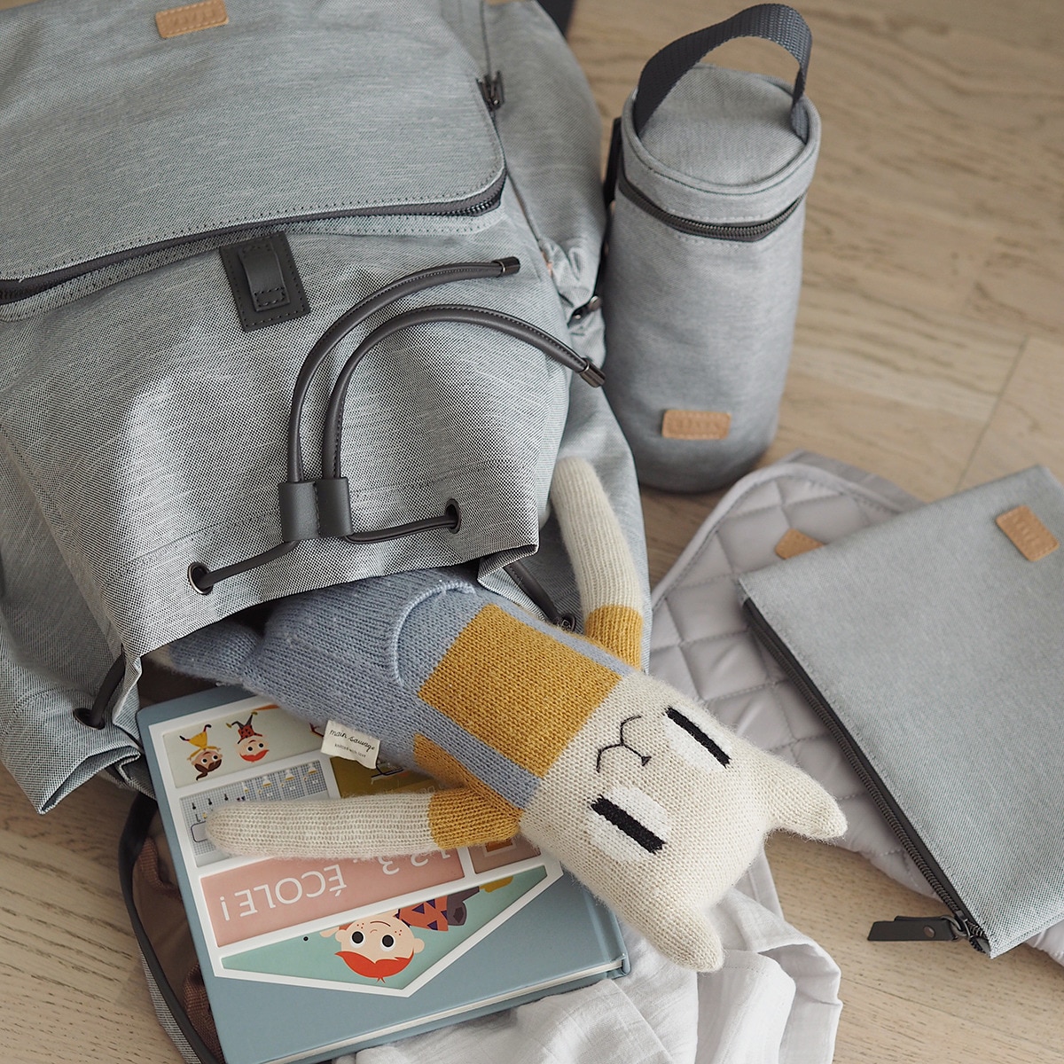 Mochila Beaba Heather Cinzento-5