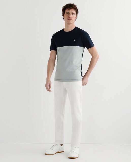 Camiseta de manga corta de hombre combinada azul marino · Hackett · El  Corte Inglés