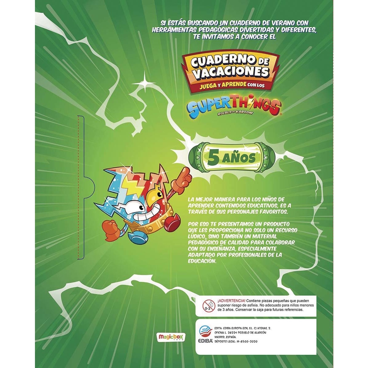 Cuaderno de Vacaciones juega y aprende Superthings Guardians of Kazoom para 5 años  (Tapa blanda) 2