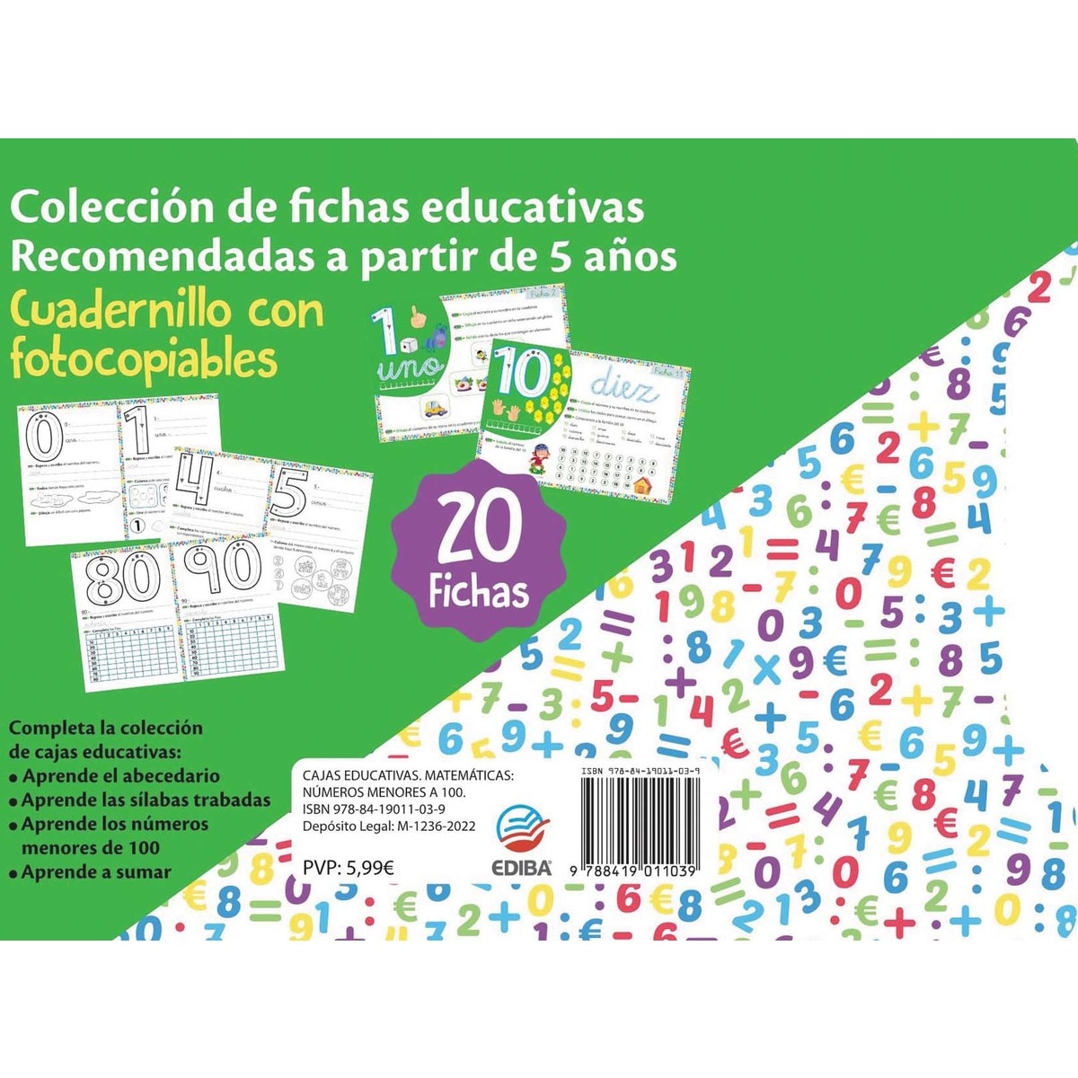Cajas Educativas. Matemáticas: Números menores a 100.  (Tapa blanda) 3