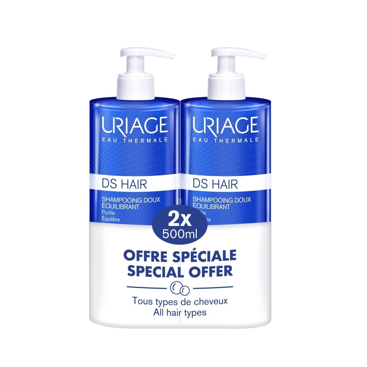Duo DS Hair Champô Suave Equilíbrio -50% - 2x500 ml 1