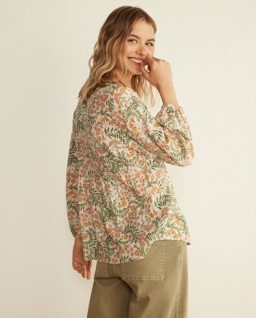 Blusa de mujer manga larga flores · Southern Cotton · El Corte Inglés