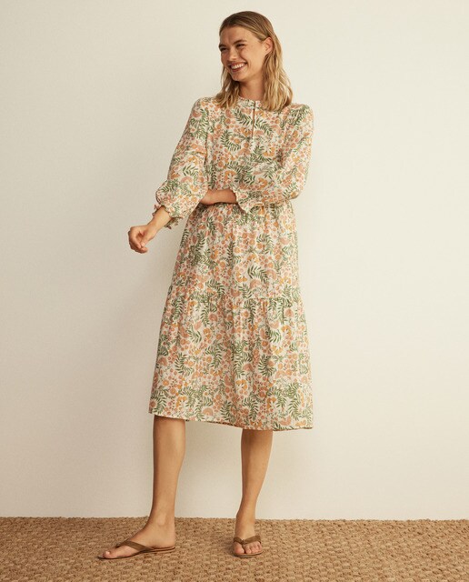 Vestido midi de flores · Southern Cotton · El Corte Inglés