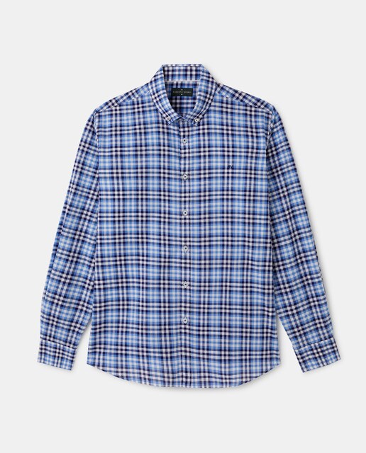 Camisa de hombre regular cuadros en tonos azules · Roberto Verino · El  Corte Inglés