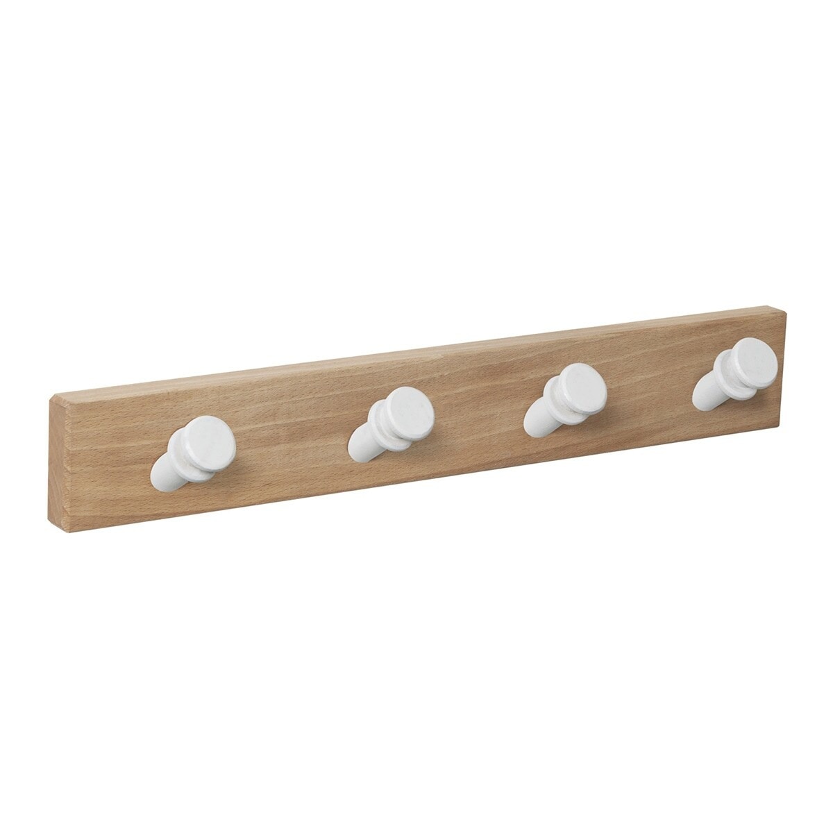Percha Madera y Madera 4 Colgadores 9401HNBL4 Haya / Blanco-1