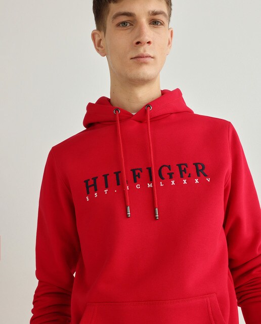 Sudadera de hombre roja con capucha · Tommy Hilfiger · El Corte Inglés