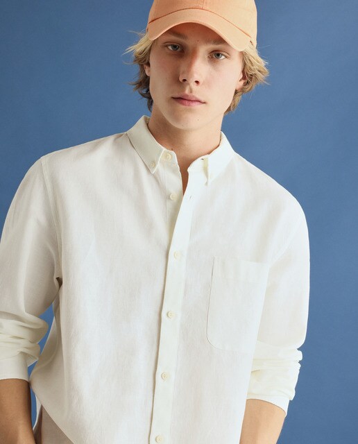 Camisa de hombre regular lisa natural · Green Coast · El Corte Inglés
