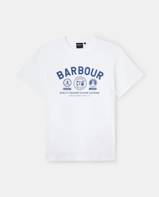 Camiseta de hombre de algodón de manga corta en blanco · Barbour · El Corte  Inglés
