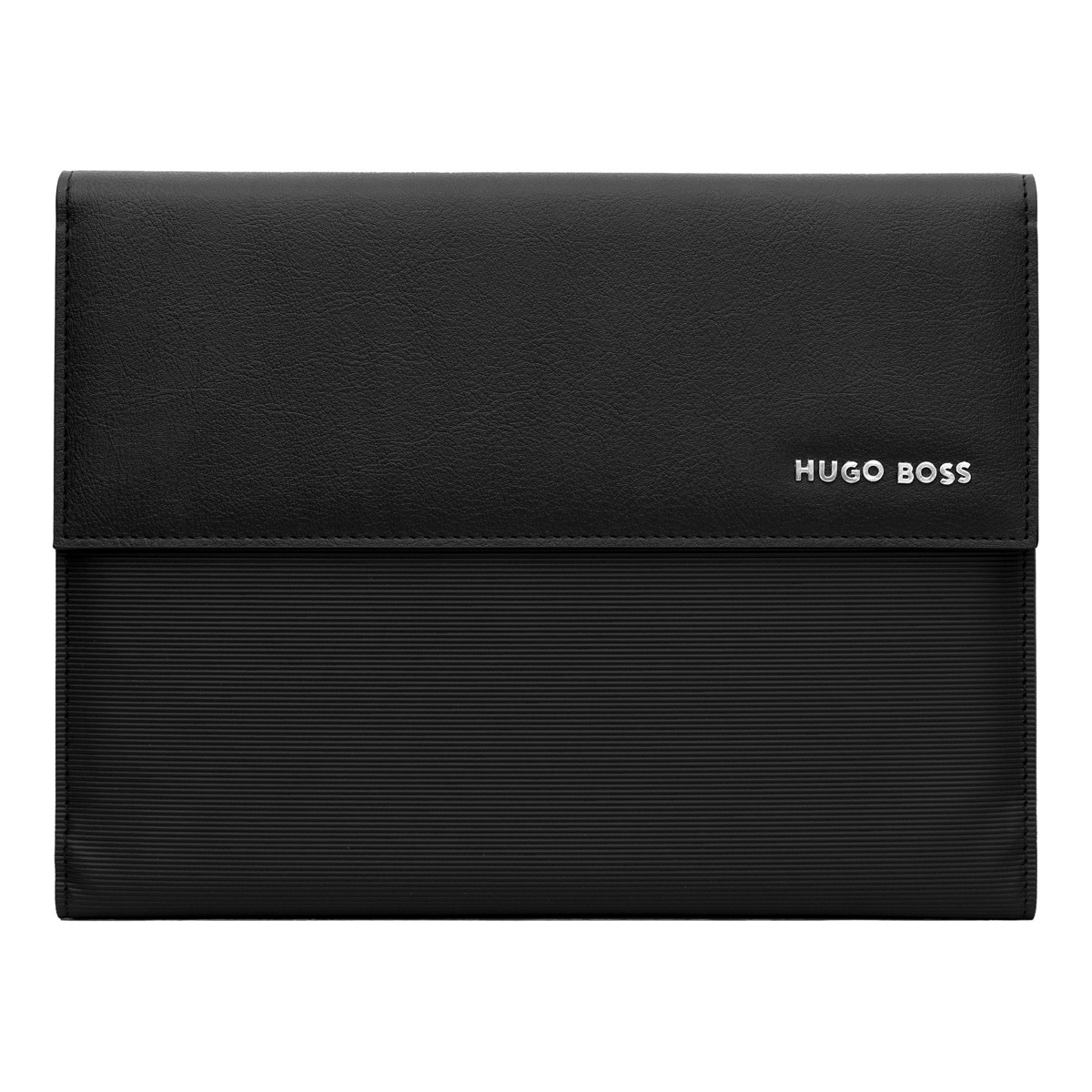 Carpeta A5 pinstripe Hugo Boss negra Negro-3