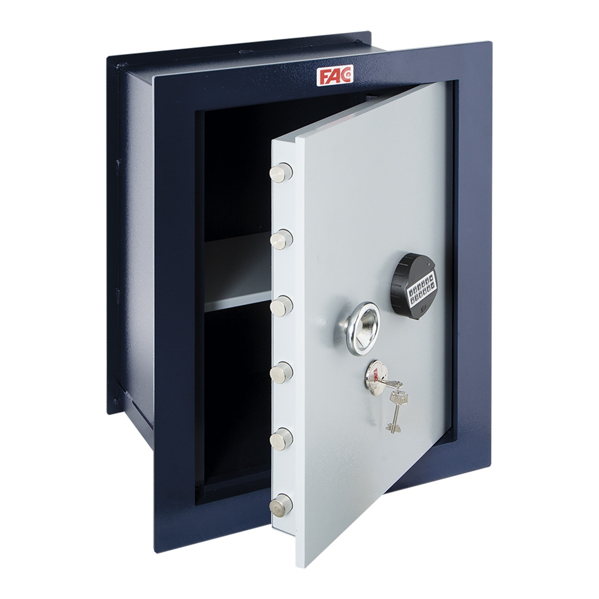 Caja Fuerte de Empotrar 2083-C E V2 Gris / Azul petróleo-2