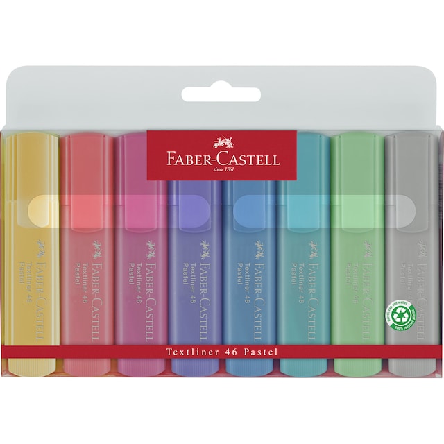 Imagen 0 de Estuche 8 Rotuladores Fluorescentes Punta Biselada Faber Castell Multicolor Pastel