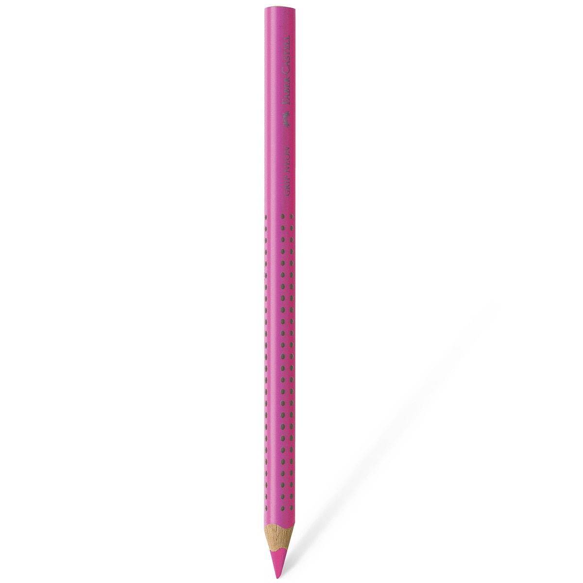 Lápiz Jumbo Faber-Castell Fluorescente, Ergonómico, con Zona de Agarre Grip, Rosa Neón Rosa Neón-1