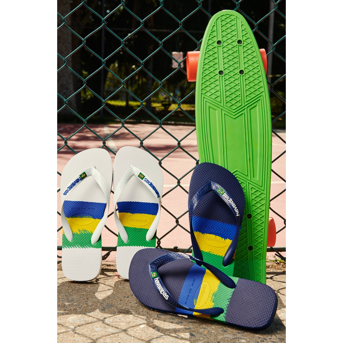 Chinelos de Dedo Unissexo Brasil Tech Branco / Multicolor-8
