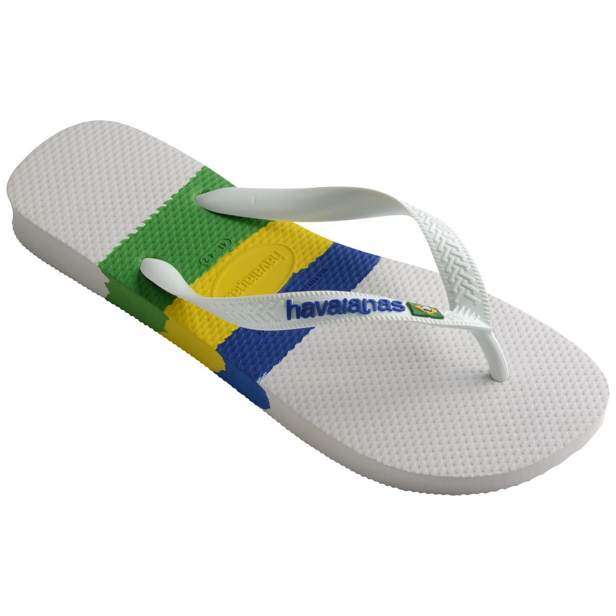 Chinelos de Dedo Unissexo Brasil Tech Branco / Multicolor-2