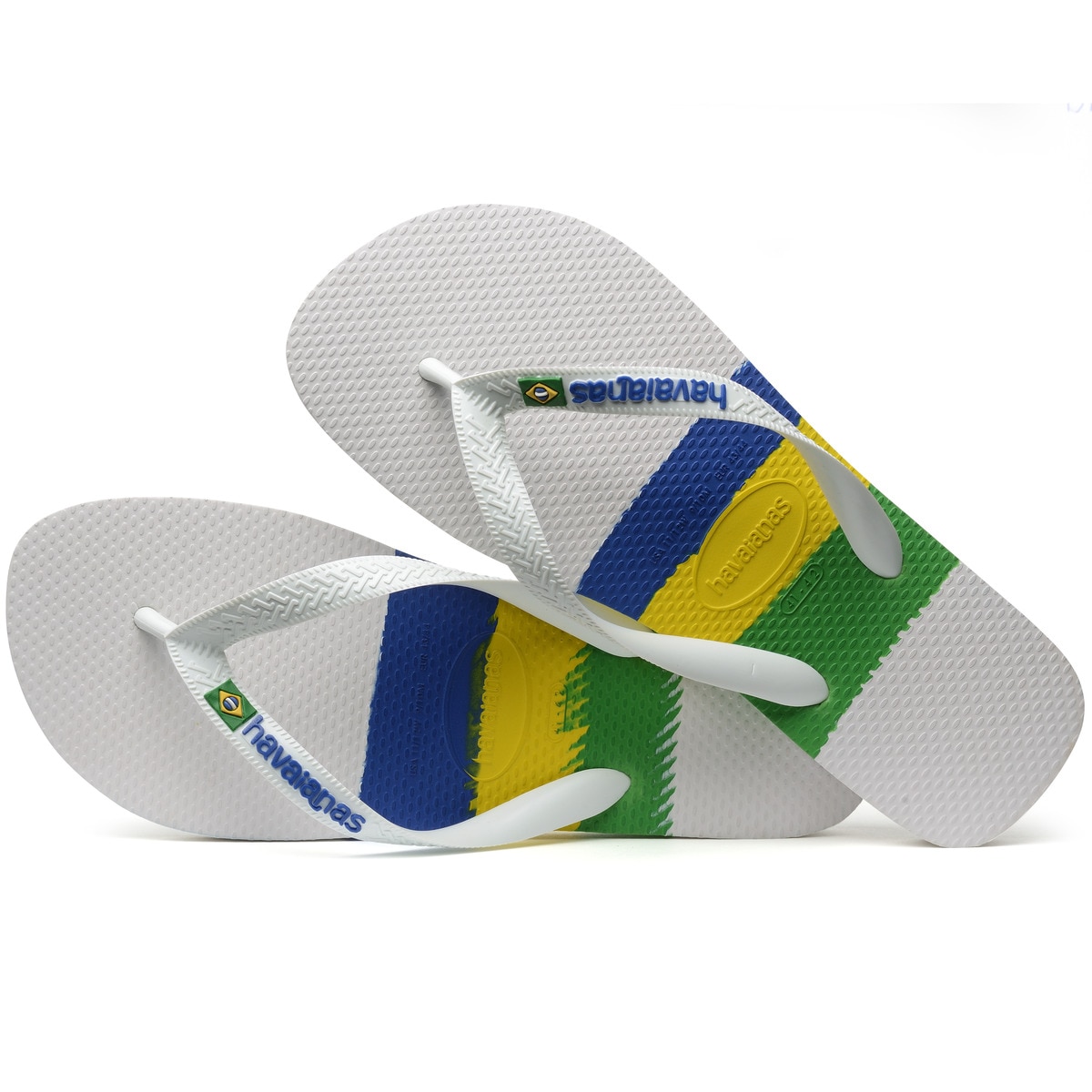 Chinelos de Dedo Unissexo Brasil Tech Branco / Multicolor-4