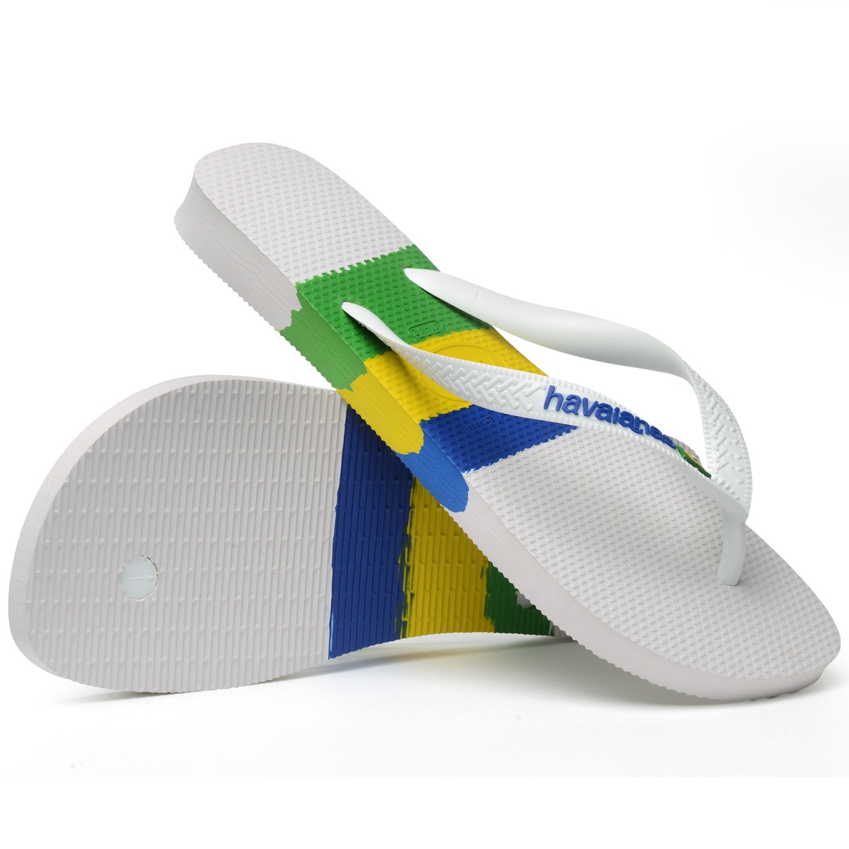 Chinelos de Dedo Unissexo Brasil Tech Branco / Multicolor-5