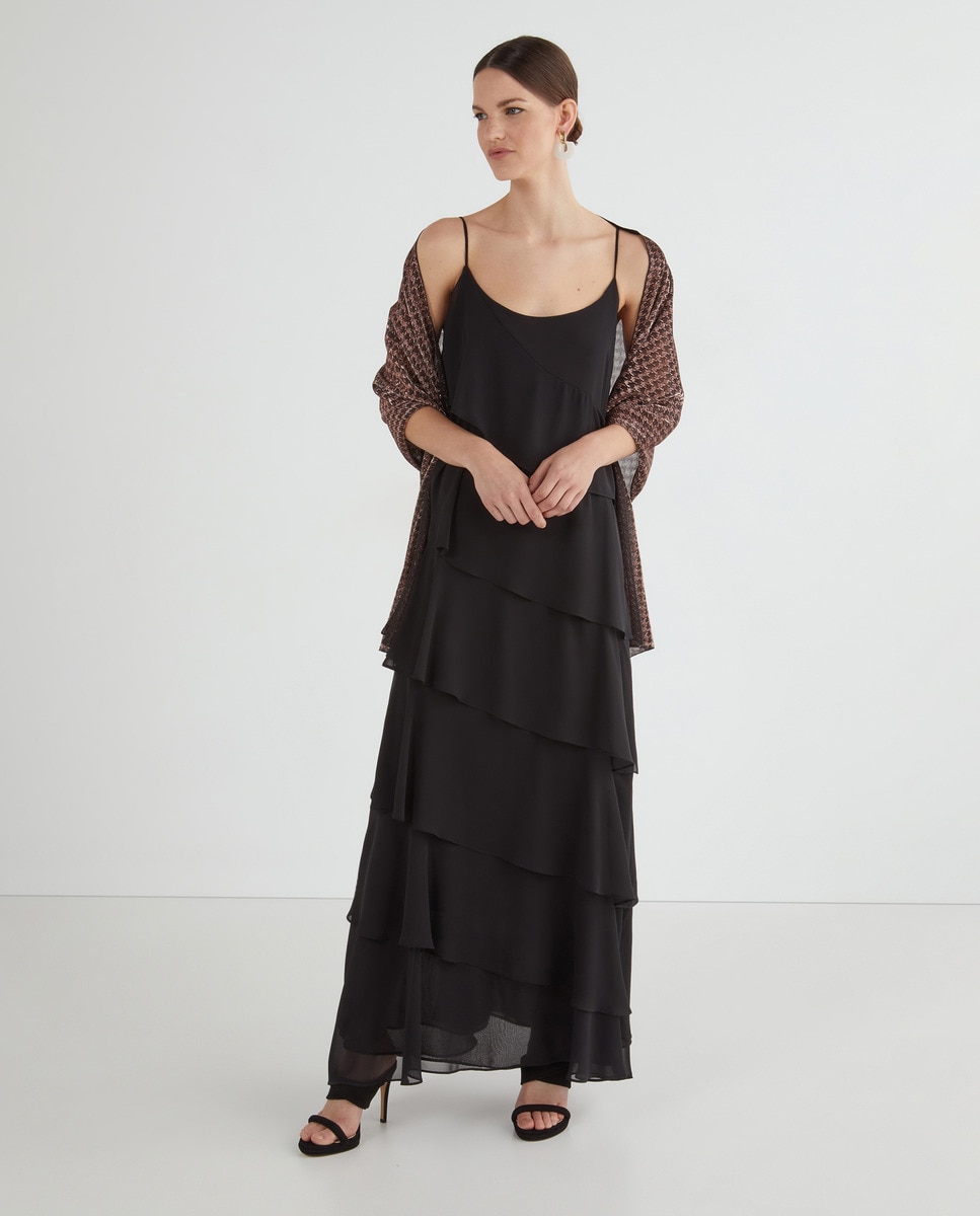 Étole de soirée pieddepoule avec lurex