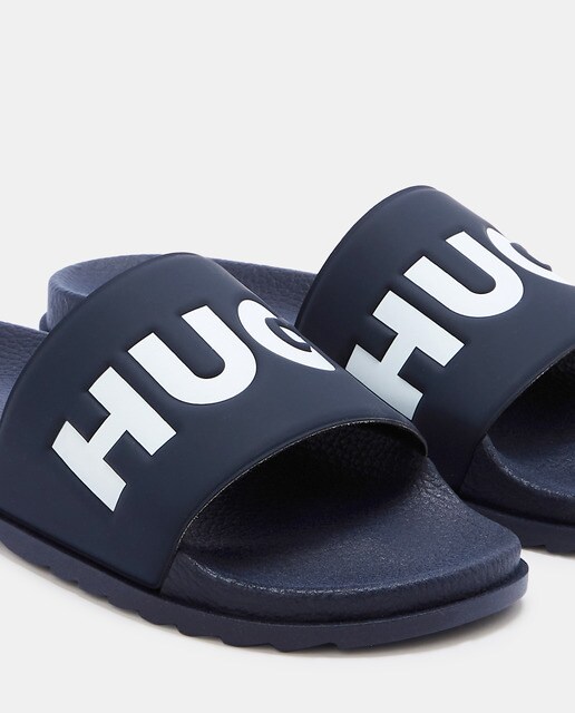 Chanclas de hombre en color azul con logotipo · Hugo · El Corte Inglés