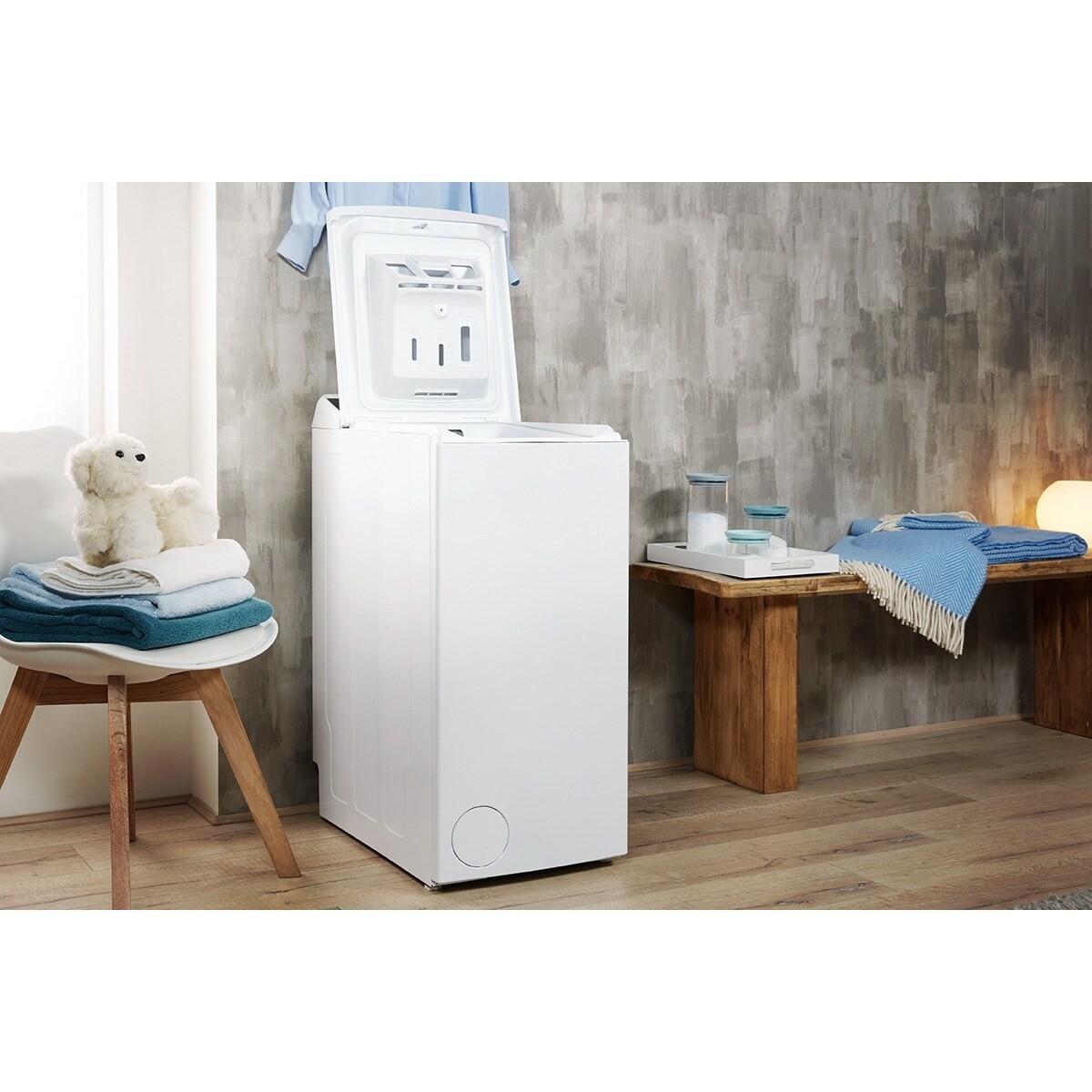 Máquina de Lavar Roupa Indesit BTW S72200 SP/N Carga Superior de 7 kg e de 1200 rpm - Branco Branco-7