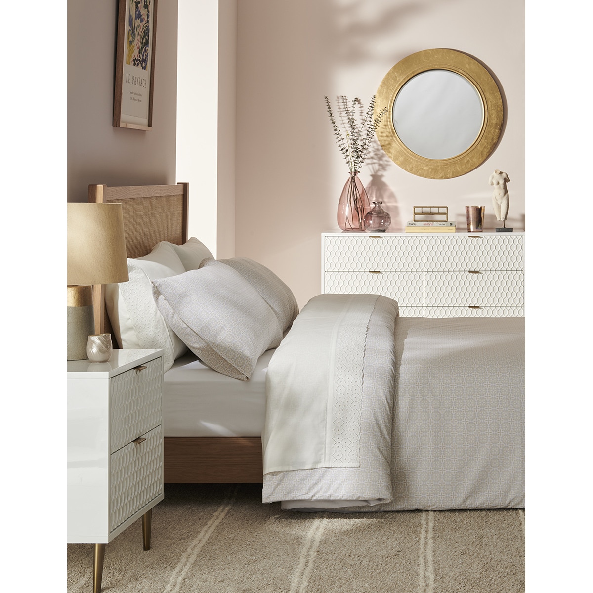 Cómoda dupla com 6 gavetas Cubic Branco-7