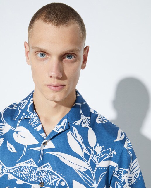 Camisa de hombre regular estampada azul · Easy Wear · El Corte Inglés