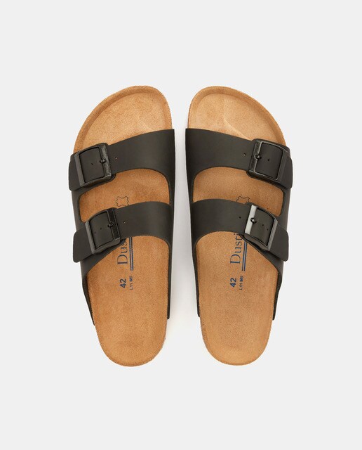 Sandalias de hombre en piel con doble tira con hebilla · Dustin · El Corte  Inglés