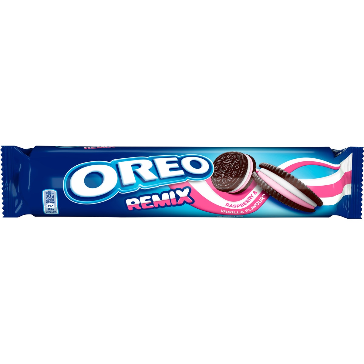 Bolachas com Recheio Framboesa e Baunilha Remix embalagem 157 g
