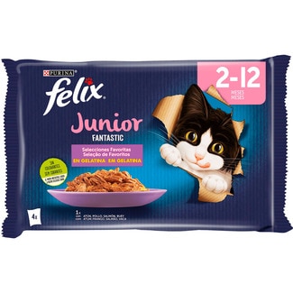 Alimento Húmido para Gato Fantastic Júnior 2 - 12 meses embalagem 340 g - Felix