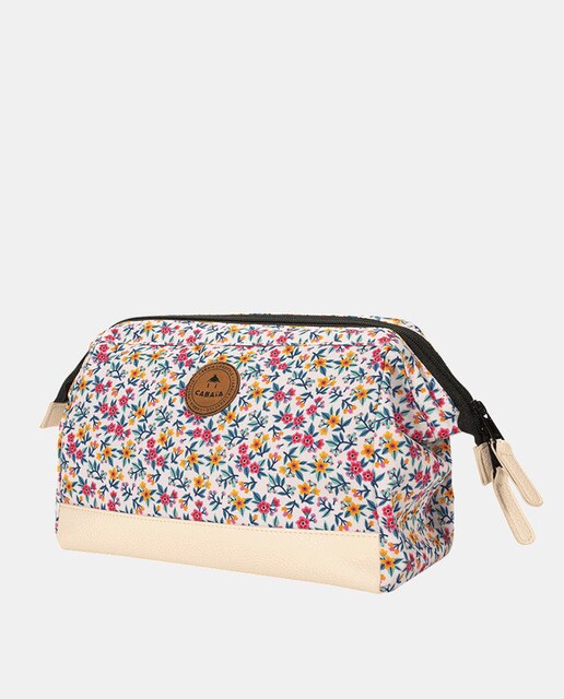 Neceser Calle de las Flores con print floral multicolor sobre fondo crema ·  Cabaia · El Corte Inglés
