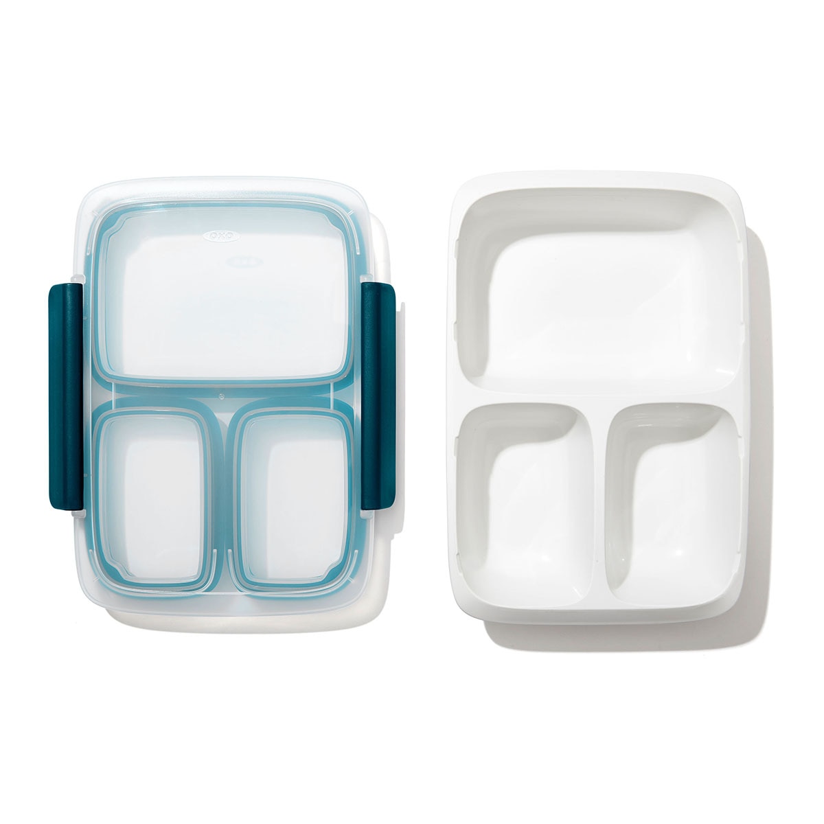 Recipiente Hermético com 3 Compartimentos Pre&Go Transparente-2