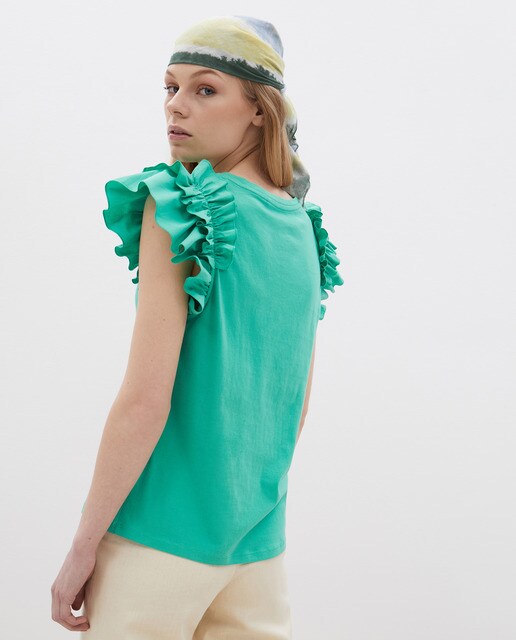 Camiseta de mujer lisa manga con volante · Fórmula Joven · El Corte Inglés