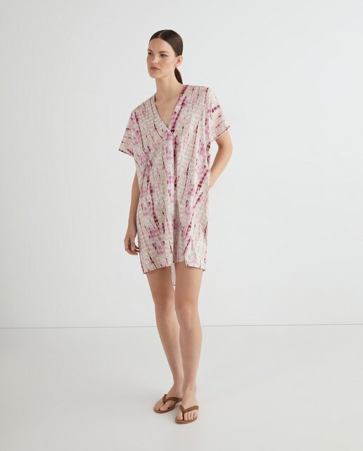 Caftán con estampado tie dye rosa · LT · El Corte Inglés