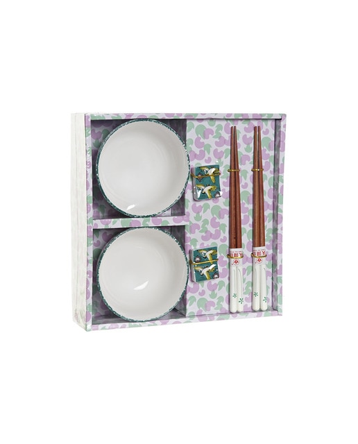 Imagen 0 de Pack 6 accesorios sushi porcelana y madera