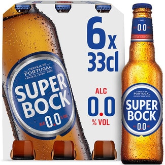 Cerveja 0,0% Álcool Pack 6 garrafa 33 cl - Super Bock