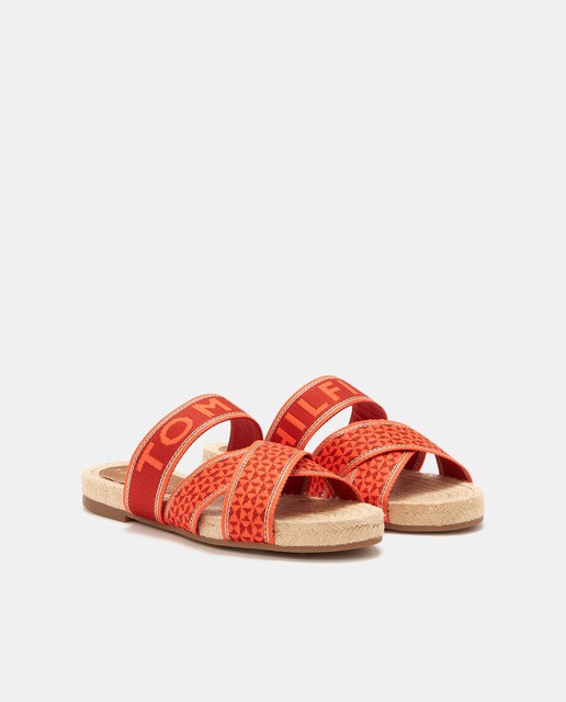Sandalias planas de mujer en color naranja con logo · Tommy Hilfiger · El  Corte Inglés